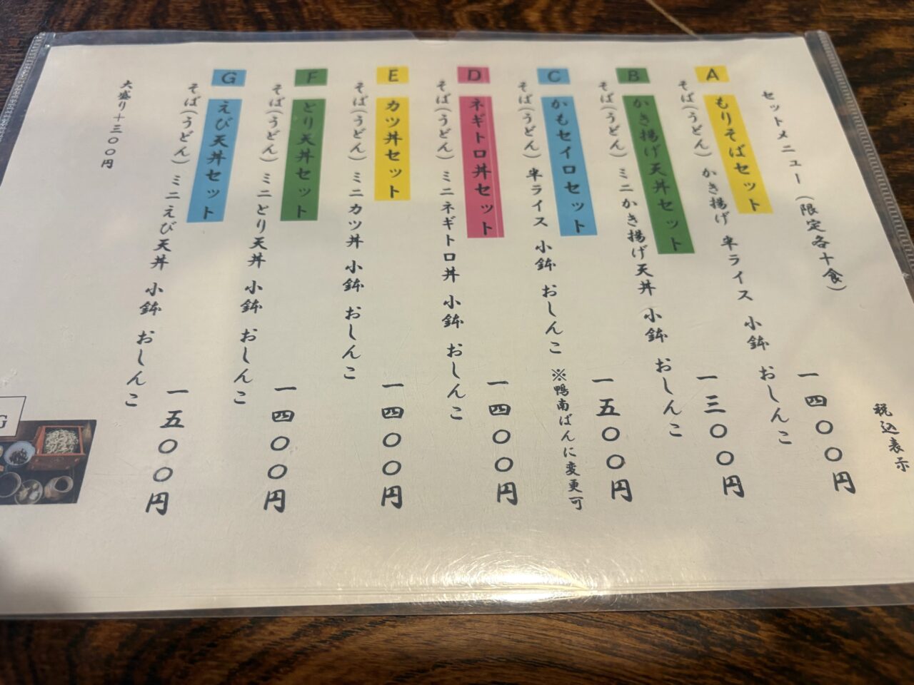 2026年9月15日足利市のそば